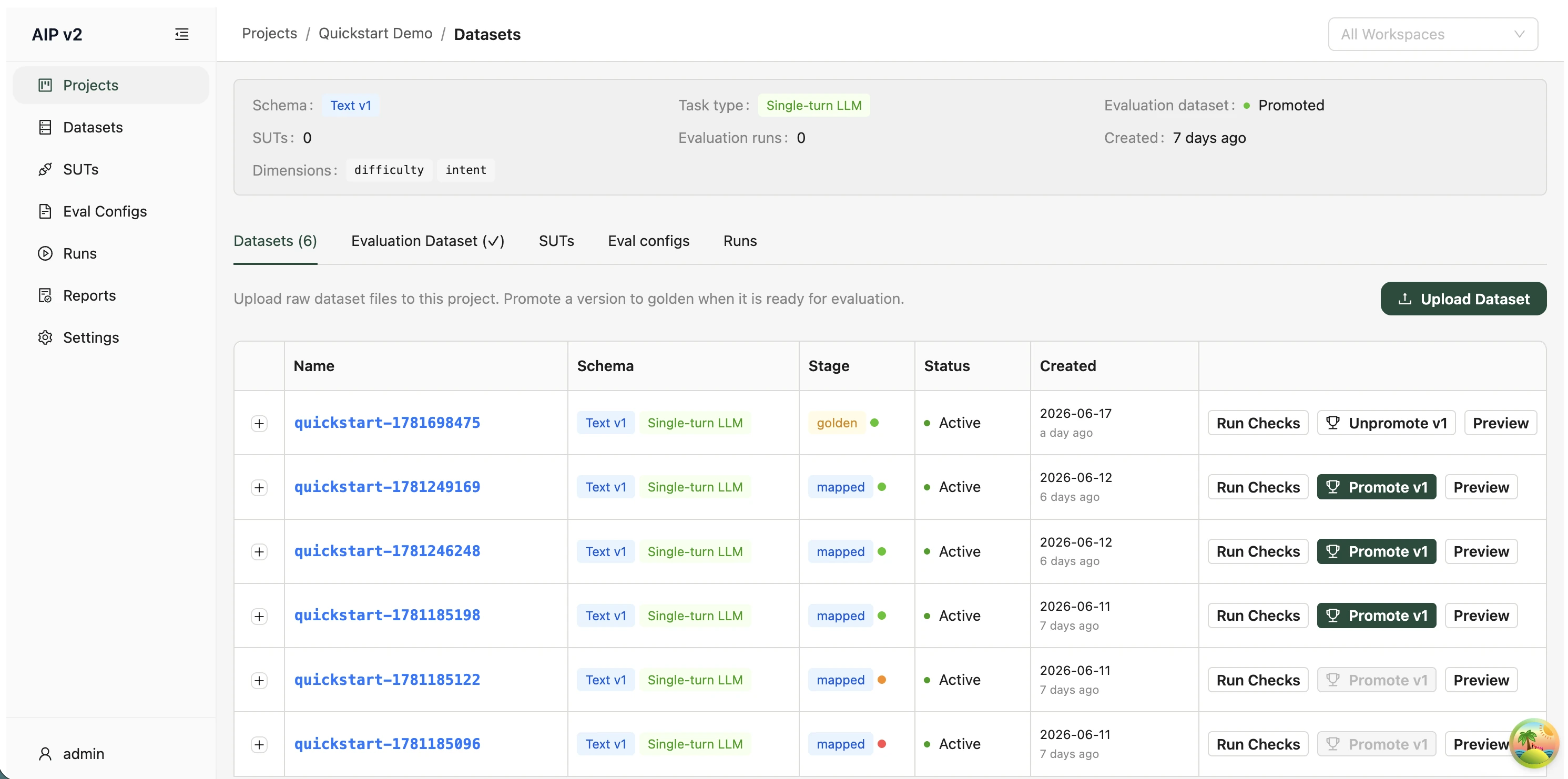 Project detail page with summary header and tabs